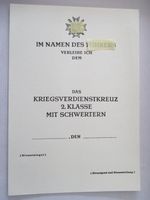 Militaria Blanko Urkunde ( Bürofund ) mit Schwertern Nordrhein-Westfalen - Hiddenhausen Vorschau