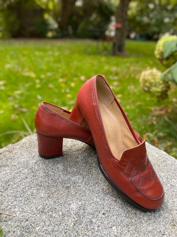 Trachtenschuhe Pumps Dirndl/Jeans Größe 6 / 39 Leder rotbraun❣️ in Landshut