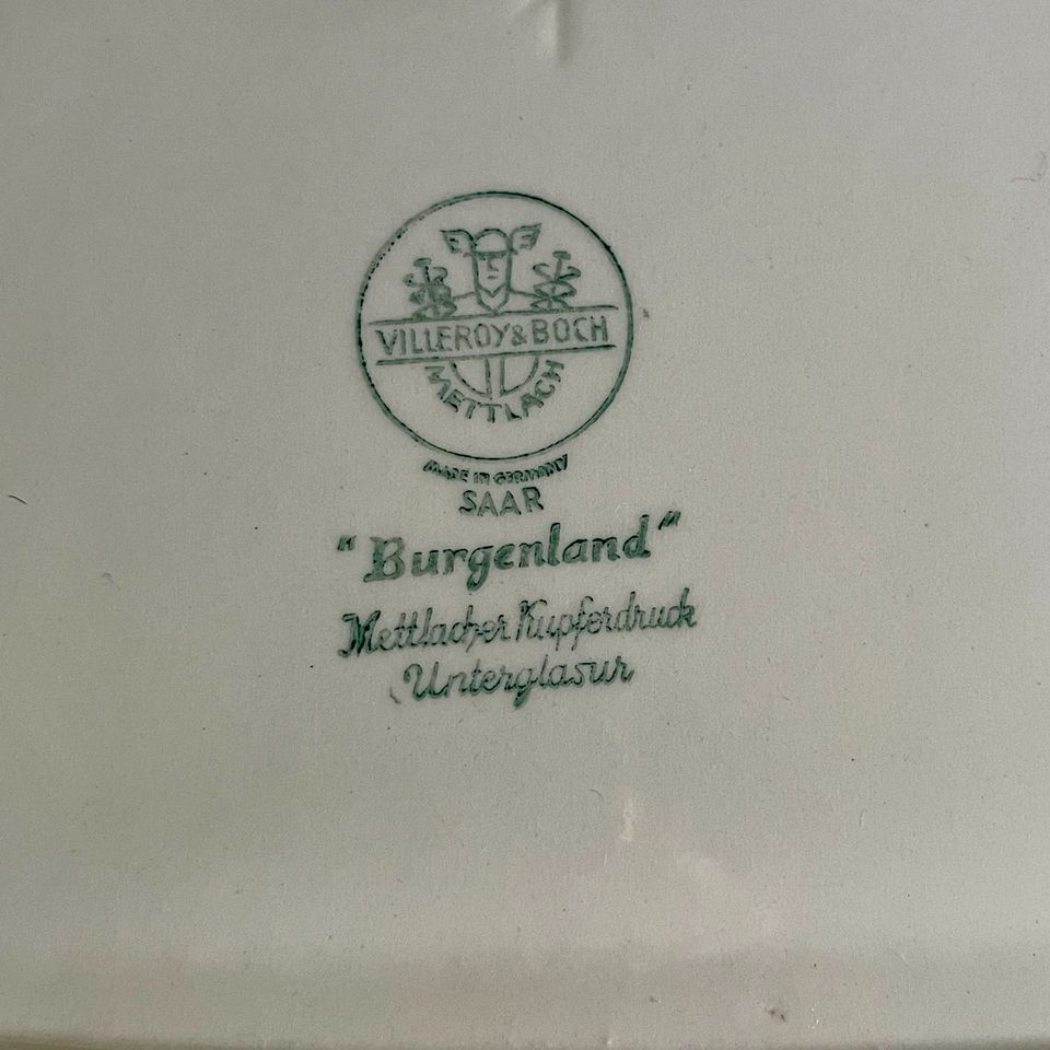 Alte Villeroy Boch Butterdose Burgenland Mettlacher Kupferdruck in Aschaffenburg