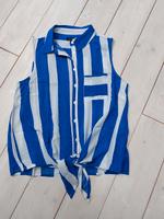 Vintage Bluse Gr. S-M AMISU ärmellos blau-weiß Niedersachsen - Goslar Vorschau