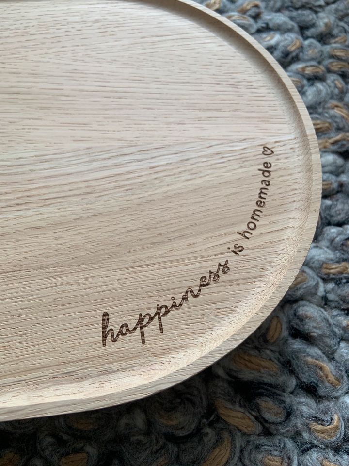 Happiness Tablett Eulenschnitt Holz Home in Heinsberg