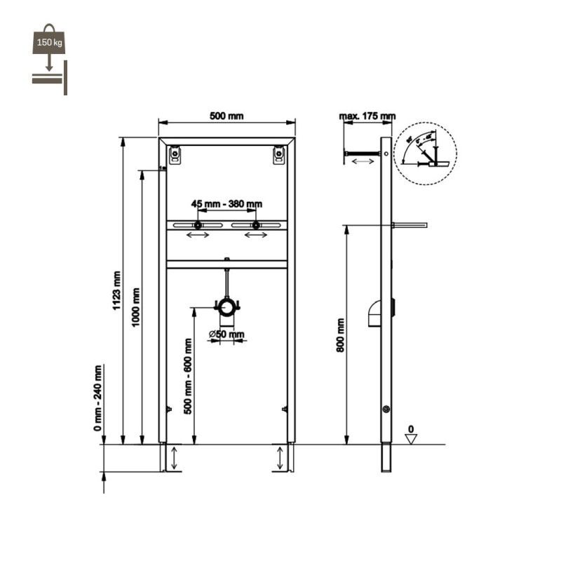 Vorwandelement für Waschbecken Unterputz | Waschtisch | Becken | Badezimmer | Vorwand | Element | Bad | Armaturbecken | Abfluss | Metall | Robust | NEU in Kierspe