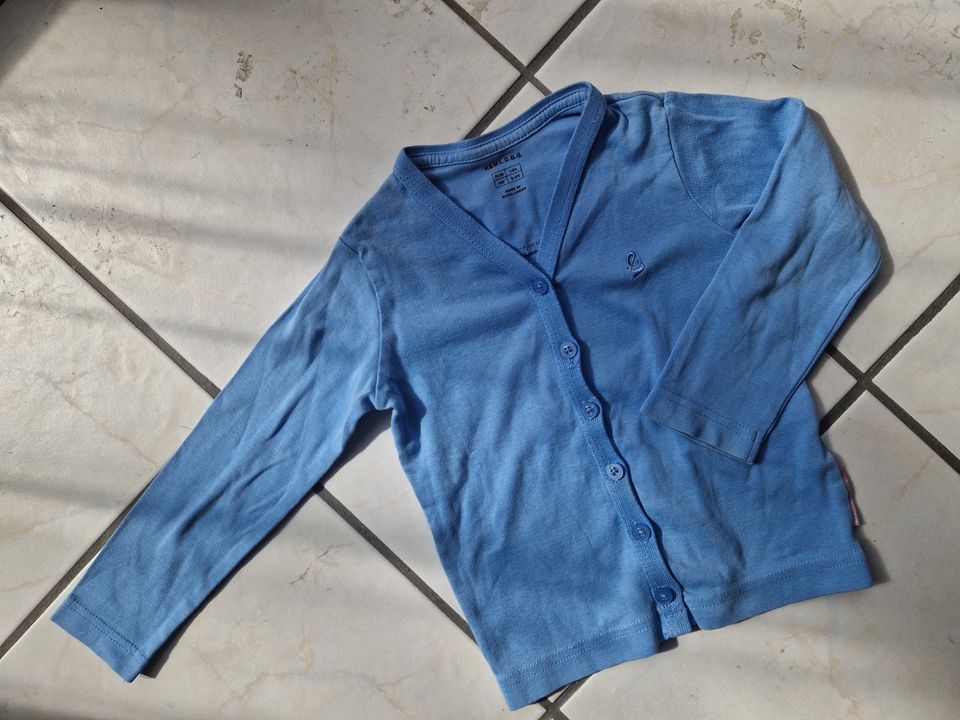 H&M Strickjacke Langarm Gr 104 Baumwolle hellblau Mädchen in Alzenau