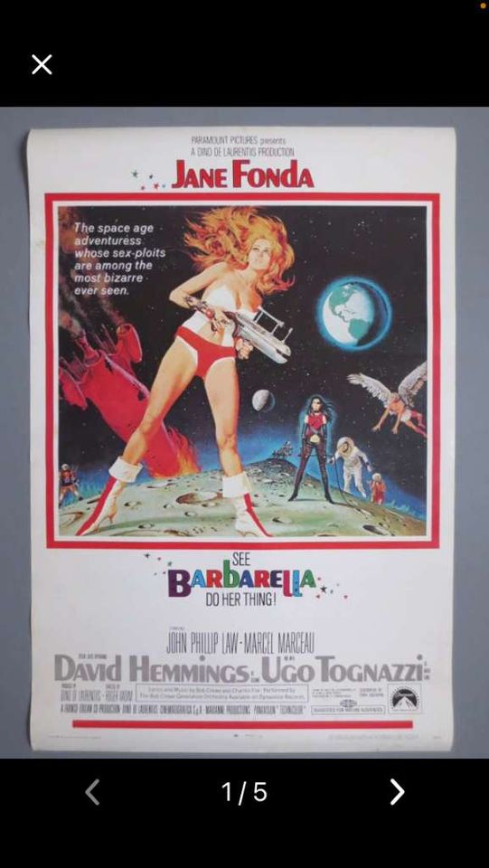 BARBARELLA ORIGINAL FILMPOSTER JANE FONDA mid century gerollt in Kiefersfelden