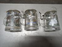 3x Alwe Bierkrug Glas Zinndeckel Gravur Tiere Glaskrug Rheinland-Pfalz - Weitefeld Vorschau