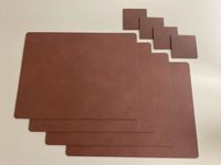 LindDNA - 4 x Tischset Square M + Glass Mats - Nupo - dark brown Stuttgart - Vaihingen Vorschau