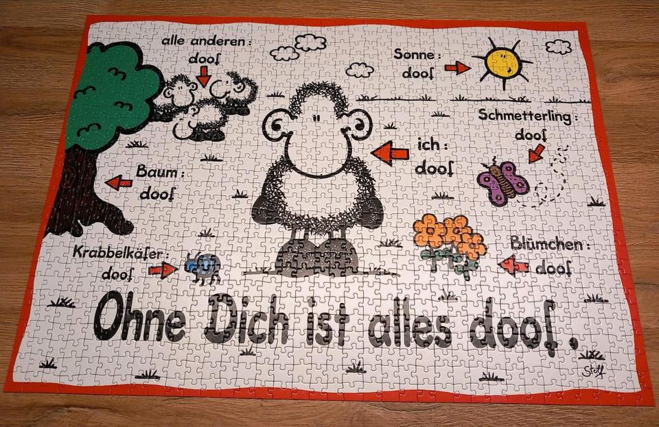 3x 1000 Teile Puzzle; 2x Sheepworld, 1x Leuchtpuzzle in Wülfrath