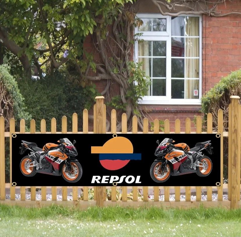 Repsol HRC Honda Racing Banner Fahne Flagge flag Werkstatt Neu in Freiburg im Breisgau