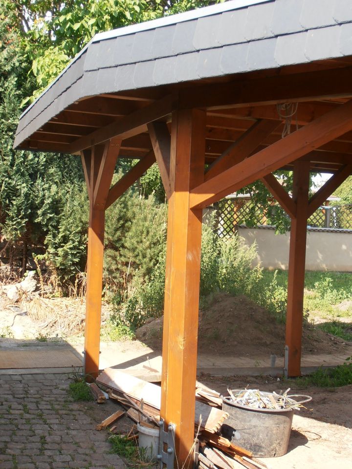 Carport Unterstand Gartenhaus Terrassendach Holzbau Pooldach in Weinböhla