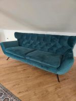 Sofa Design Chesterfield Sixty Candy 60er blau samt schwarze Füße Niedersachsen - Rehden Vorschau