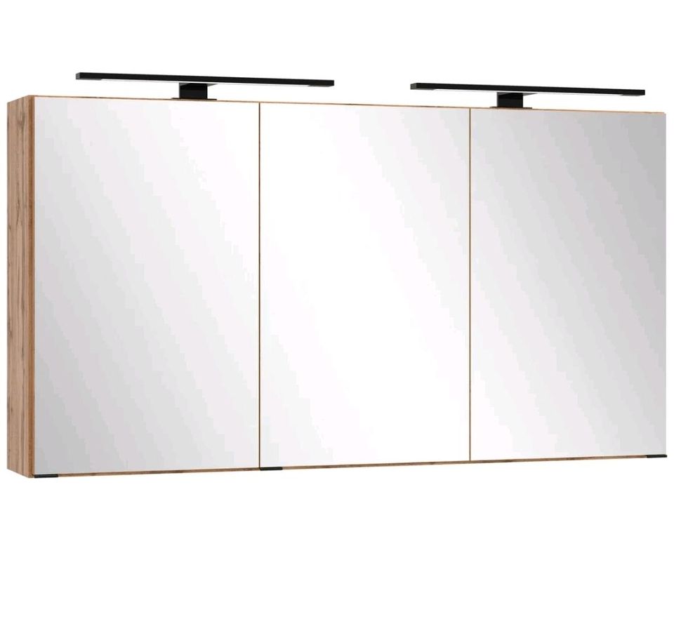 ⭐️Neu⭐️ Spiegelschrank 120 cm mit LED Beleuchtung  Wotaneiche in Hamm