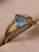 375 er Echtgold Ring mit Aquamarin und  2 brillanten Hessen - Offenbach Vorschau