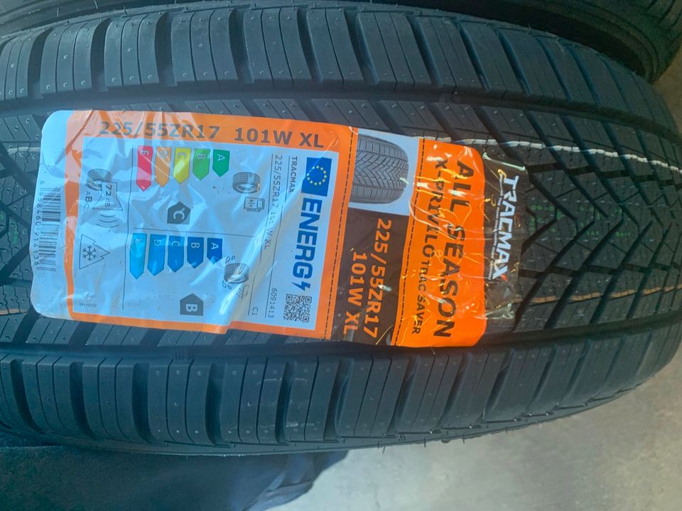 1satz 225/55R17 101W TRACMAX ALLSEASOn NEU inkl.MONTAGE! in Stockstadt a. Main