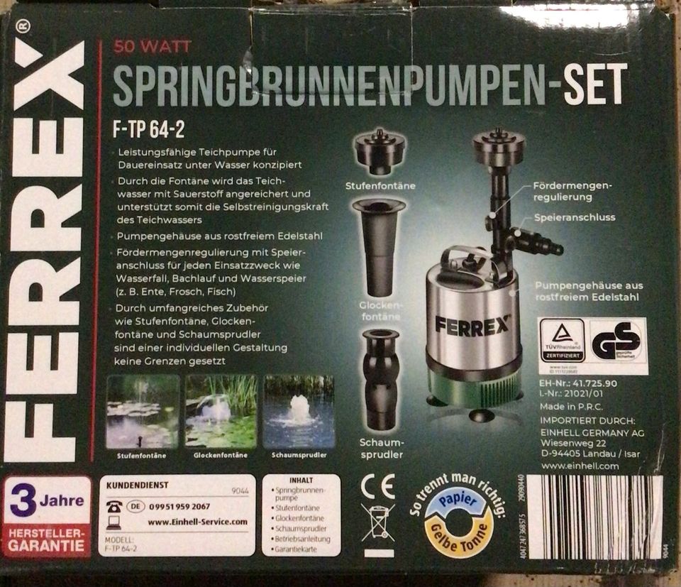 Ferrex Springbrunnenpumpen Set / Neu in Neustadt-Glewe