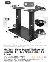 Bistro Doppel Tischgestell | Schwarz | B:T 40 x 70 cm Nordrhein-Westfalen - Werl Vorschau