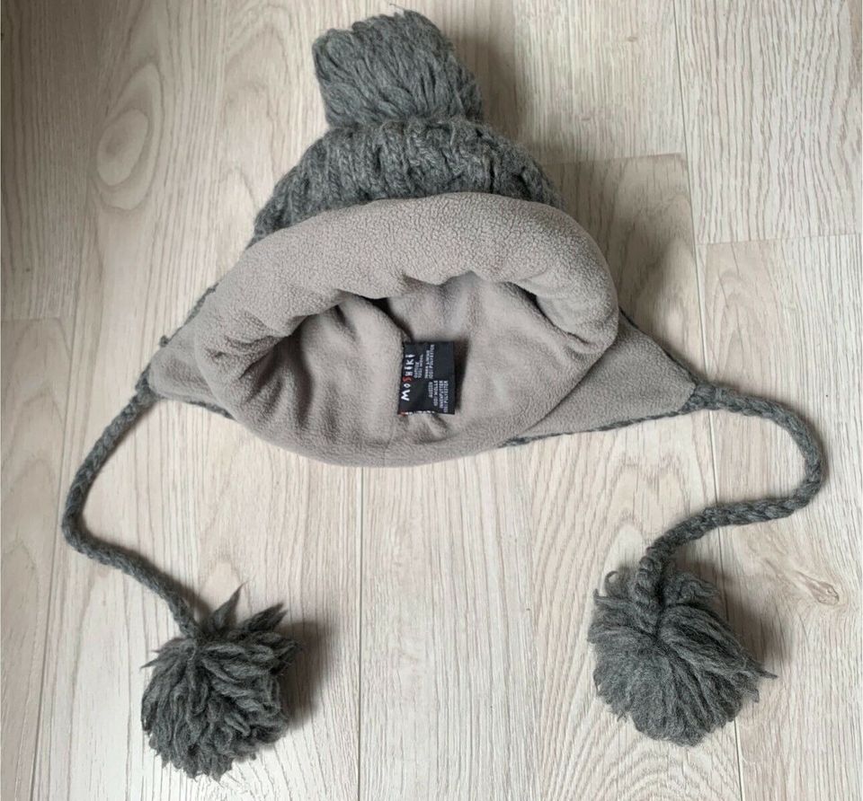 Mütze Moshiki und Handstulpen Set grau in Müglitztal