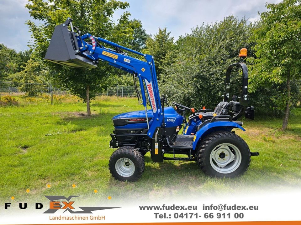 Kleintraktor Farmtrac 26 Frontlader Garden Galaxy Pro Reifen Traktor Fudex Schlepper Escorts Kubota Ltd in Winsen (Luhe)