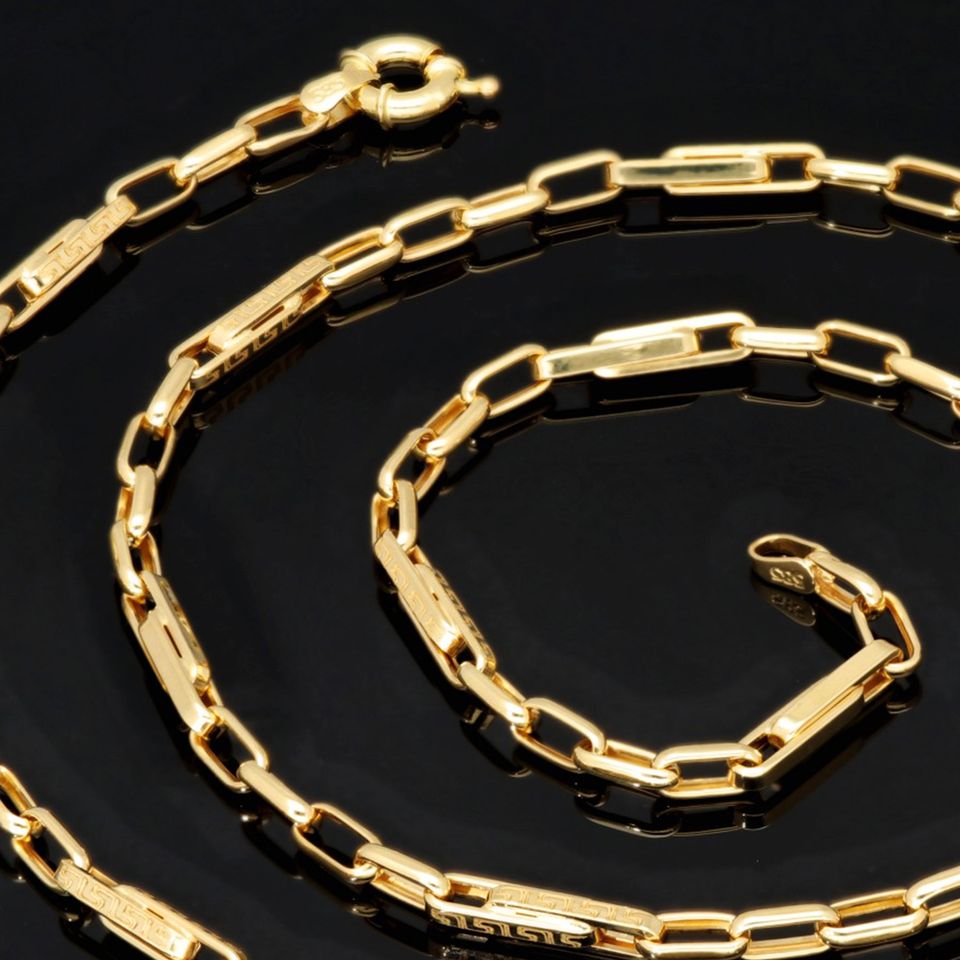 Greco Design Goldkette 585 14K ECHT Gold 3,5mm 60cm NEU Goldkette Halskette Schmuck Massiv Goldschmuck Viele weitere Angebote mit Finanzierung Ratenzahlung im Shop sensburg-aurum in Berlin