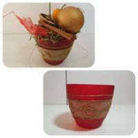 Weihnachtsvase Weihnachtsgesteck Glasschale Rot gold Nordrhein-Westfalen - Augustdorf Vorschau