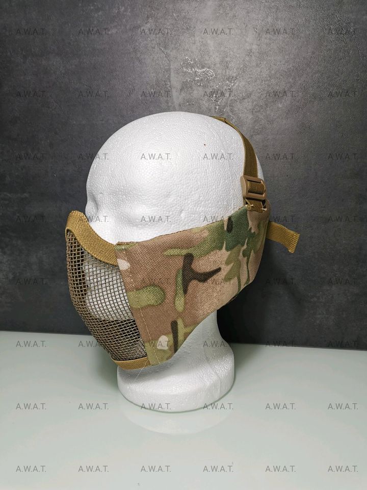 Airsoft Softair Speedsoft Gittermaske Maske Stoff Multicamo in Blomberg