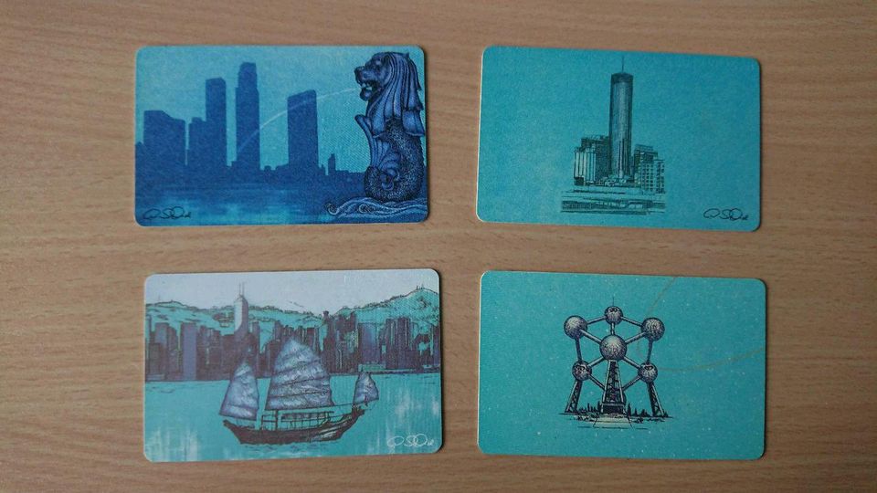 Telefonkarten Städte - Singapur, Hongkong, Atlanta, Belgien in Fischbachau