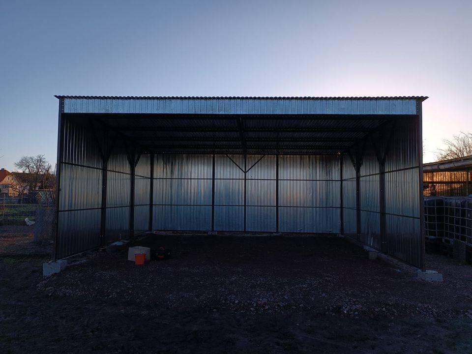 BLECHGARAGE Container HALLE Werkstatt CARPORT Laube PL 4x5 in Neubörger