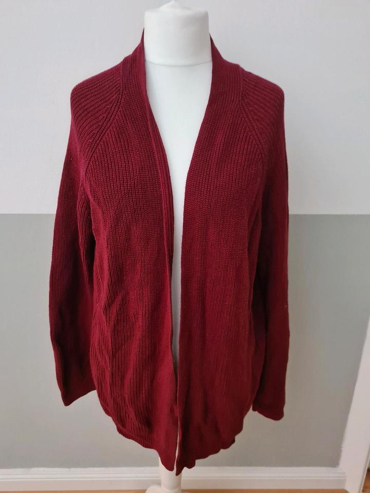 Bloomings Strickmantel Longstrickjacke weinrot bordeaux XXL in Bielefeld