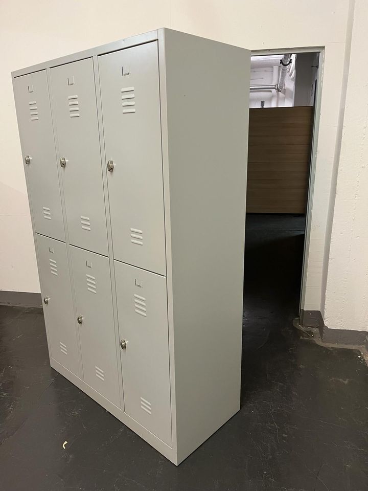 Stahl-Kleiderschrank doppelstöckig XL, 3 Abteile, 120 cm in Düsseldorf