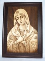 Ikone Wandbild Madonna 25x35 Brandmalerei Maria Holz Holzrahmen Niedersachsen - Bad Pyrmont Vorschau