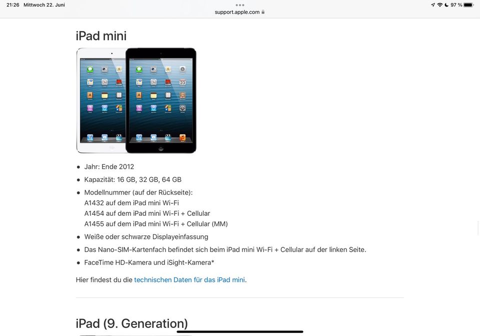 Apple iPad Mini 1. Gen. WiFi & Cellular mit OVP in Düsseldorf