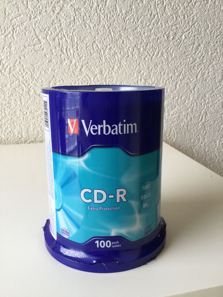 VERBATIM 43411 CD-R, Extra Protection, 700 MB, 52x, 100er Pack in Olching