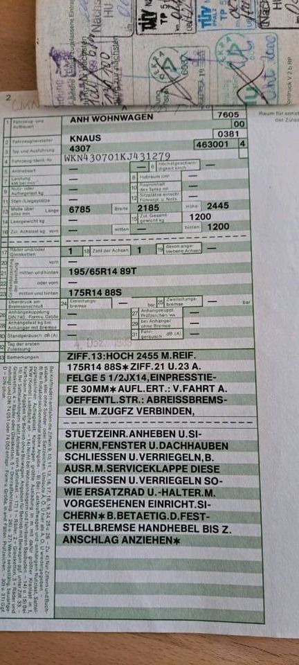 Renovierter Wohnwagen Knaus Azur 500 Typ 4307 in Hermeskeil