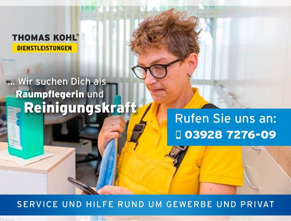 14-16 Euro - Raumpfleger HDL Groß Ammensleben - Vollzeit, Teilzeit oder Minijob in Schönebeck (Elbe)