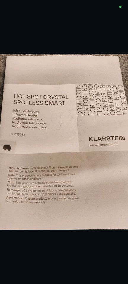 Klarstein HotSpot Crystal Reflect Smart IR Heizung in Bielefeld