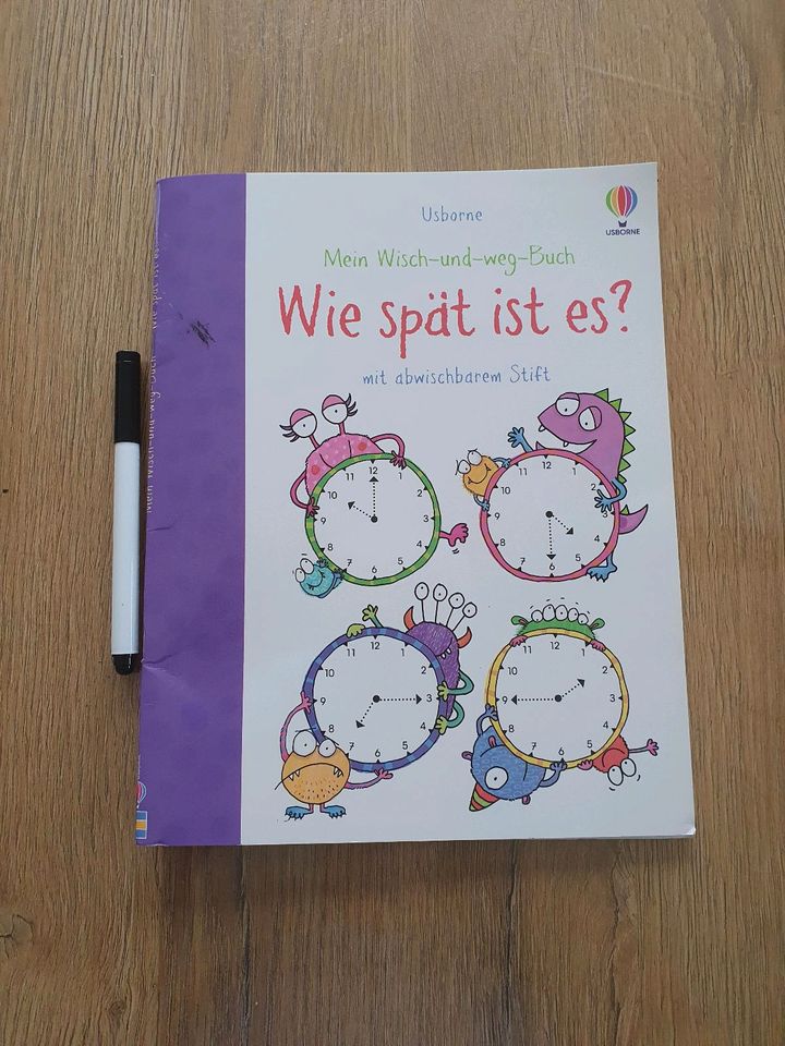 *neu* Mein Wisch-und-weg-Buch, Wie spät ist es? Uhrzeit lernen in Stahnsdorf