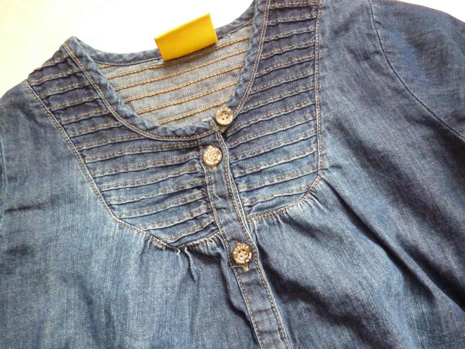 Steiff Mädchen Jeans Bluse / Tunika Gr. 110 blau in Haan