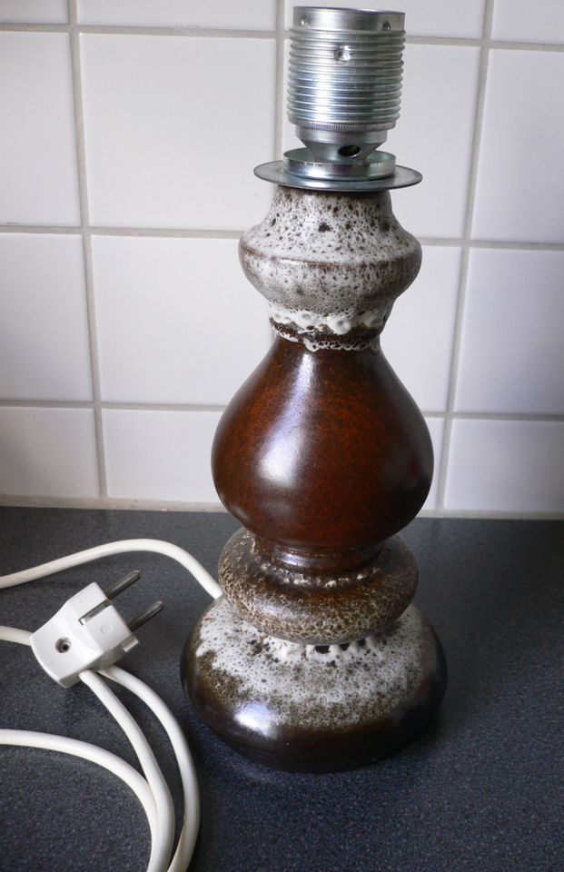 Hustadt Tischlampe 45cm Fat Lava Keramik 70er Lampe mit Schirm in Berlin