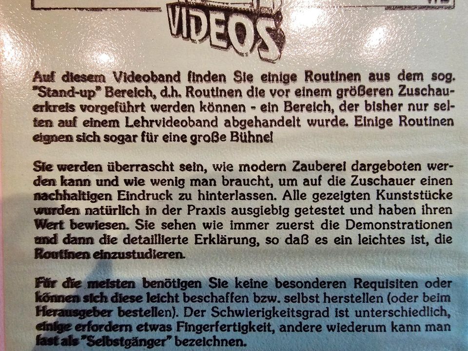 Alexander de Cova, Zaubertricks auf Video in Heilsbronn