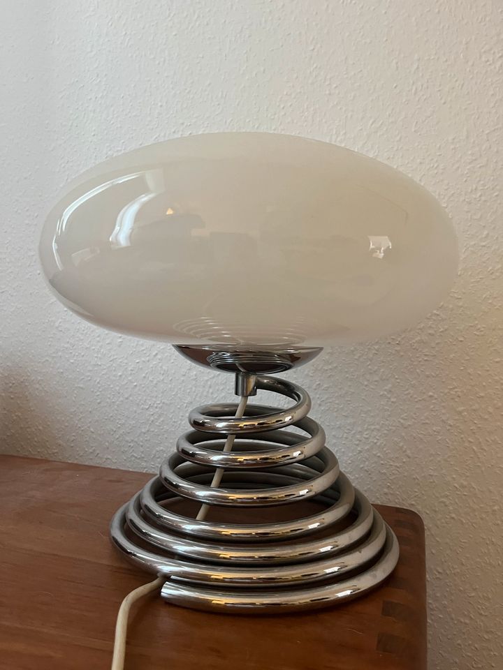 Vintage Lampe Spirale Mid Century 60er 70er Glas Tischlampe in Köln