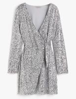 Paillettenkleid im Wickelschnitt Silber Silvester Berlin - Friedenau Vorschau