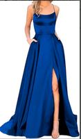 Damen Abendkleid lang mit Schlitz, dunkelblau, Satin,Größe S,Neu Leipzig - Großzschocher Vorschau