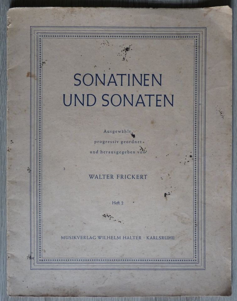 Heft "Sonatinen und Sonaten", uralt in Melle