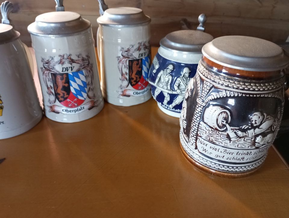 Bierkrüge mit Deckel in Berngau