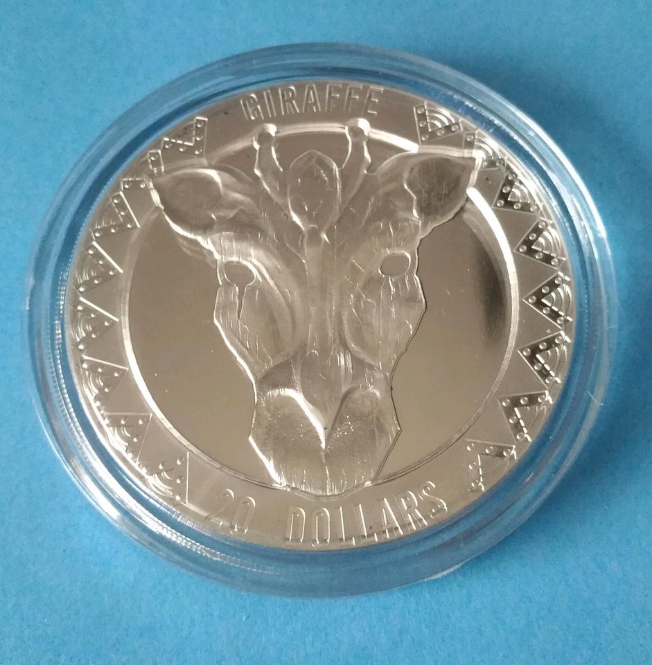 2 Oz Silbermünze Münze Big five wild 5 Giraffe in Ponitz