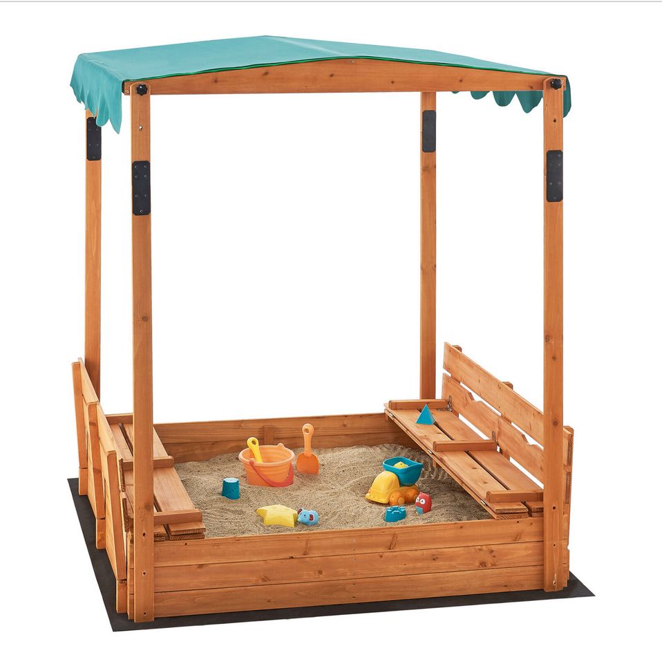 Sandkasten Holzsandkasten Sandkiste Sandbox Sitzbänke 145x118x118 in Ladbergen