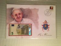 Banknotenbrief Vatikan Papst Franziskus von 2013 mit 5 Euro unc. Düsseldorf - Pempelfort Vorschau