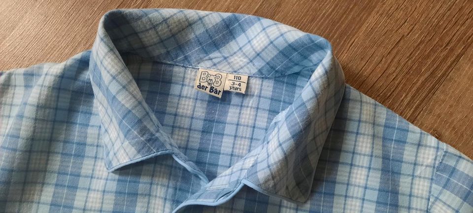 Schlafanzug "Bob,der Bär" Gr.110 blau-kariert Baumwolle in Sonneberg