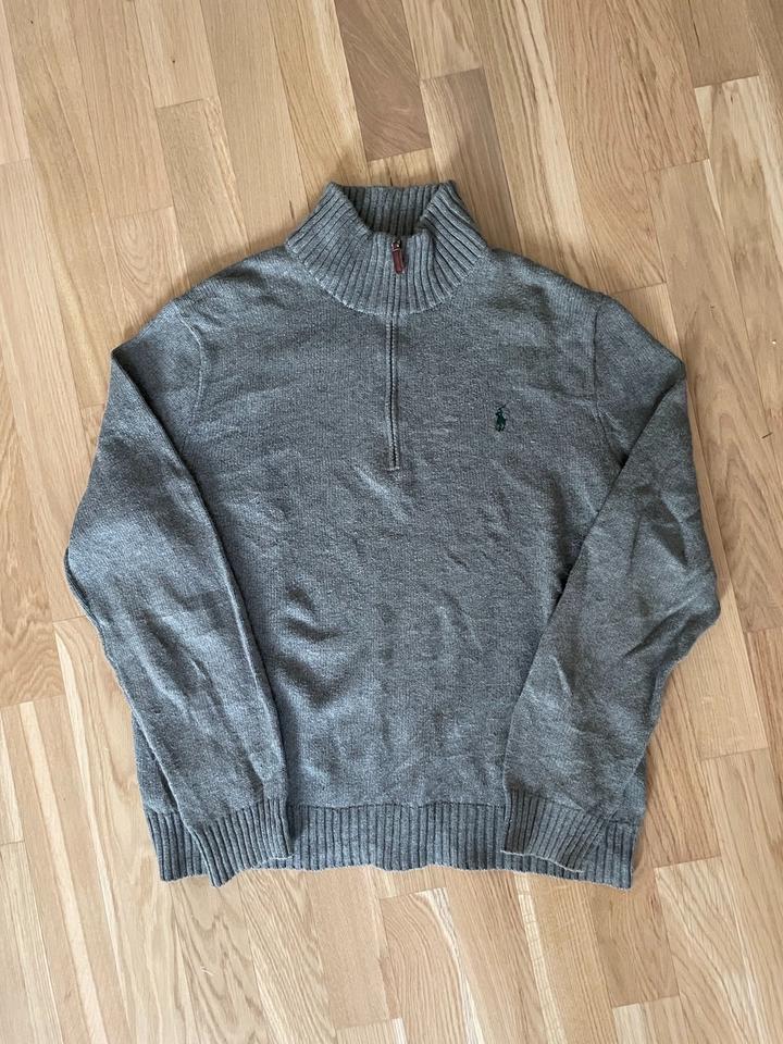 Ralph Lauren Sweatshirt Half Zip Vintage Pullover Grau in Halle