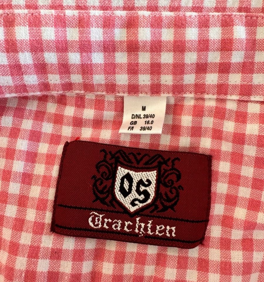 OS Trachten Rosa Trachtenhemd Herren M 38/40 in Alteglofsheim