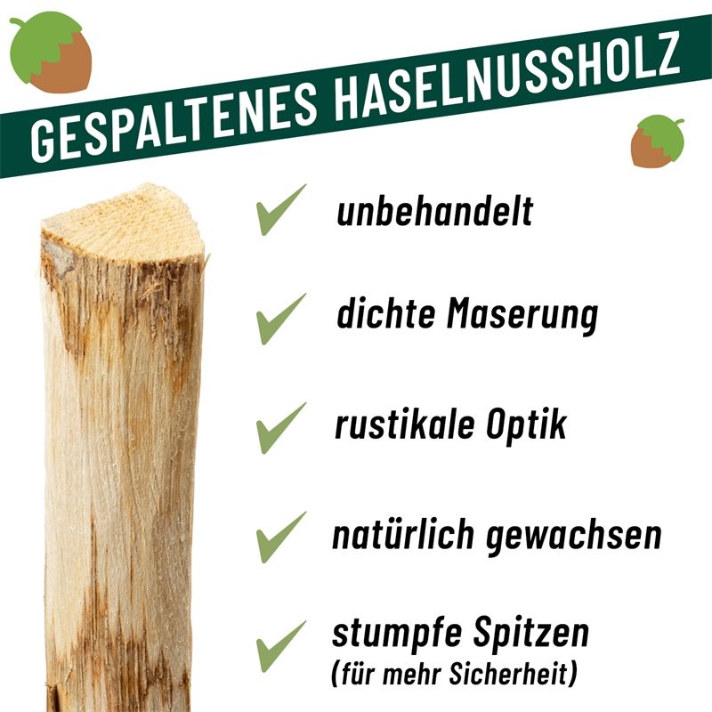 5m Staketenzaun, Rollzaun, Gartenzaun aus Haselnuss, 100cm, Lattenabstand 7-8cm in Viöl